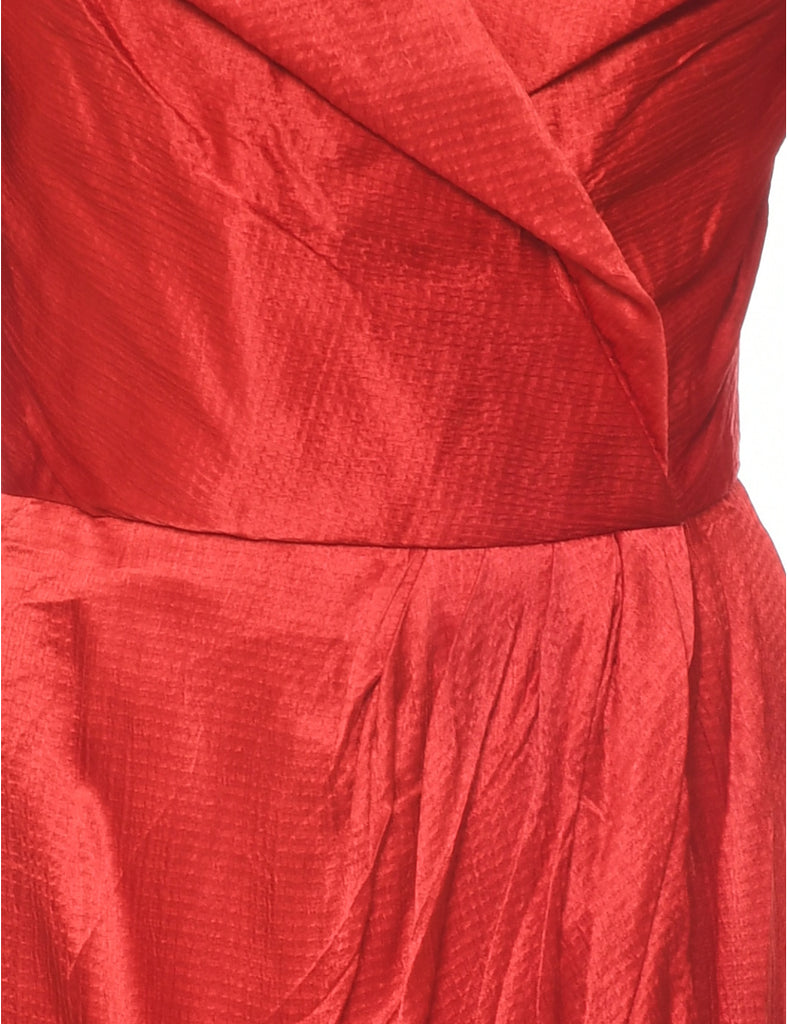 1980s Tulip Skirt Red Evening Dress - S