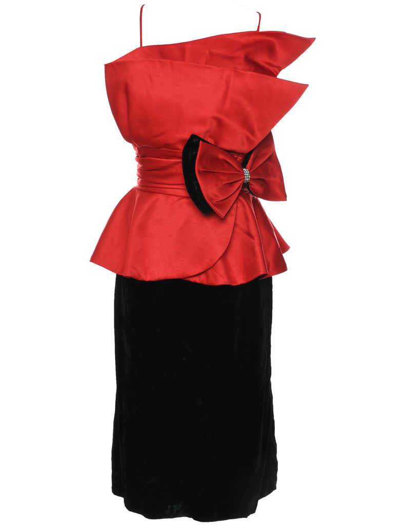 1980s Two Tone Evening Dress - S