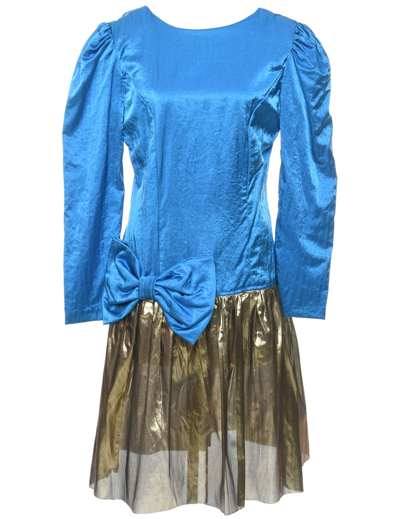 1980s Two Tone Evening Dress - M