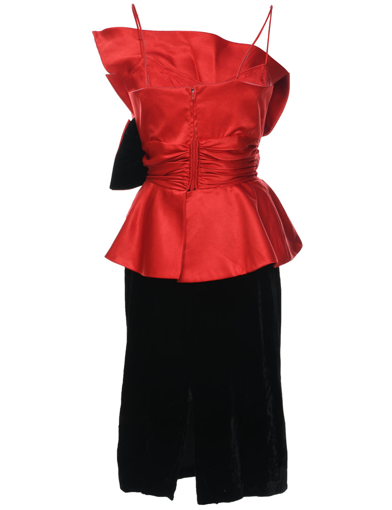 1980s Two Tone Evening Dress - S