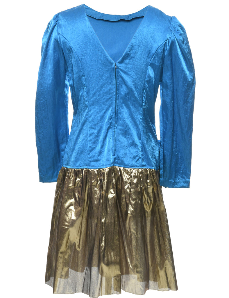 1980s Two Tone Evening Dress - M