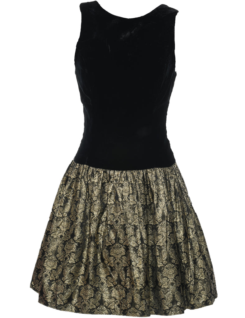 1980s Velvet Evening Dress - S