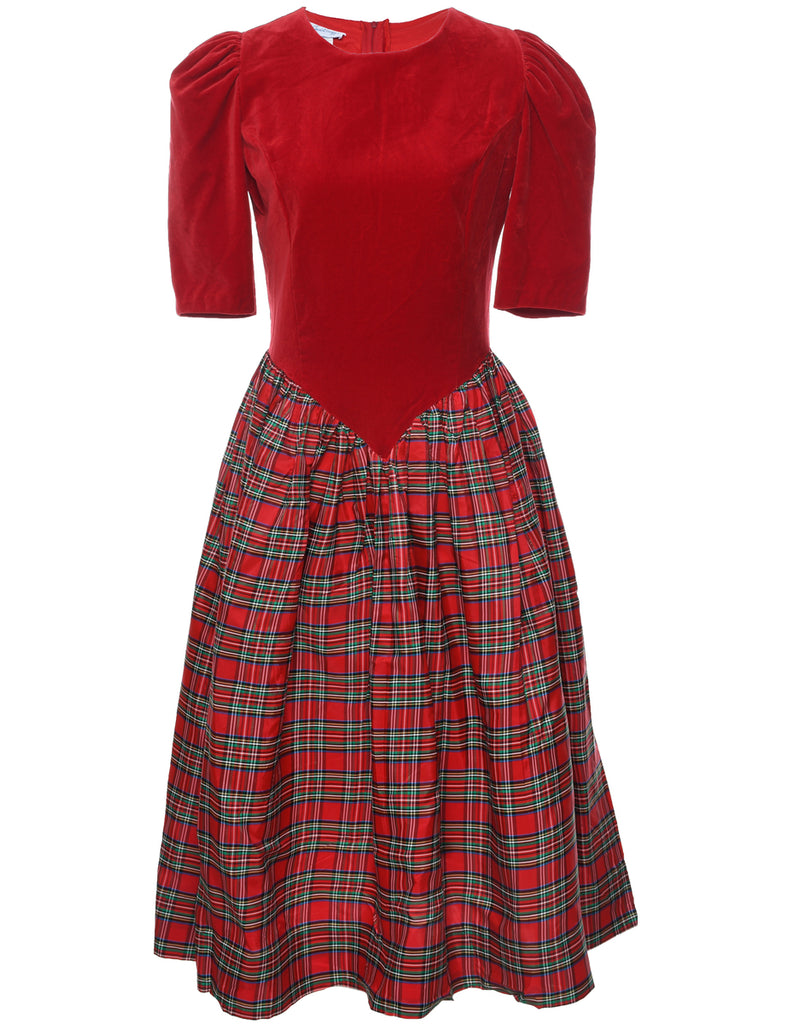 1980s Velvet Evening Dress - M
