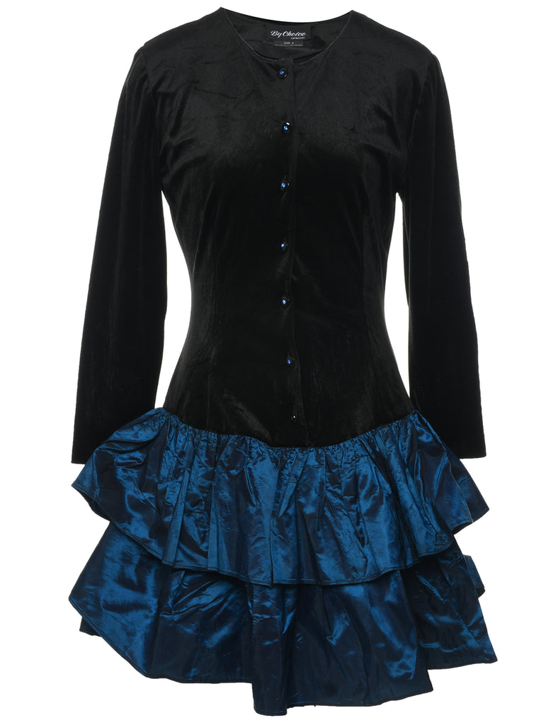 1980s Velvet Evening Dress - M