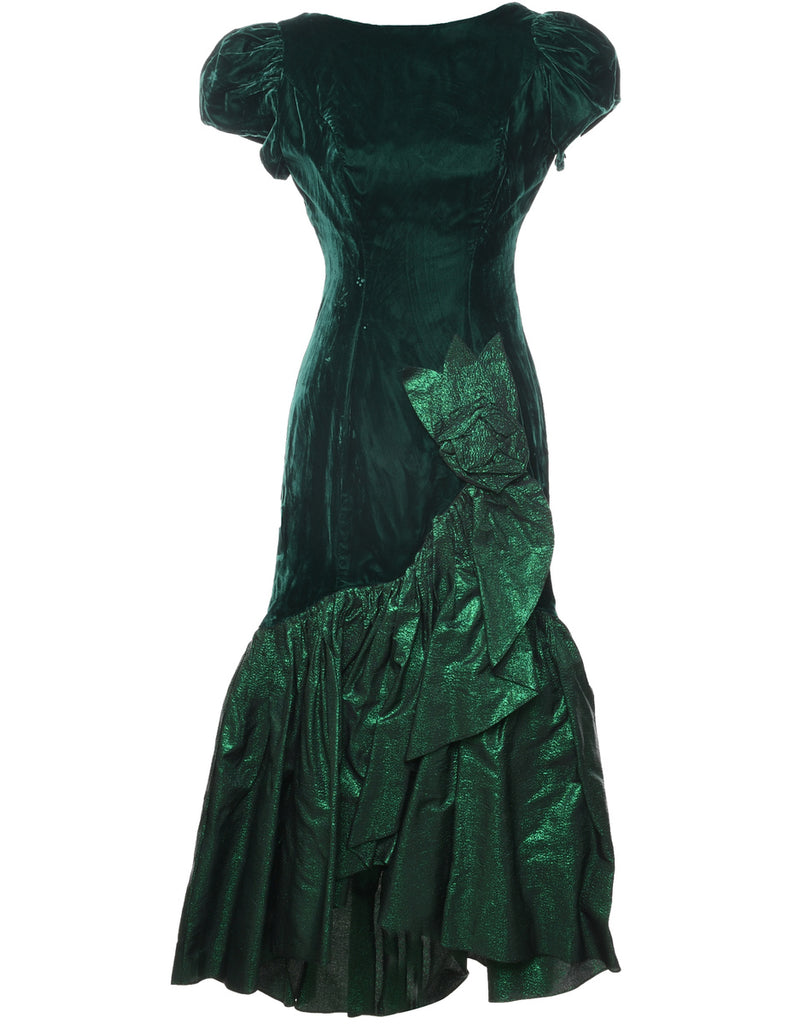 1980s Velvet Evening Dress - S