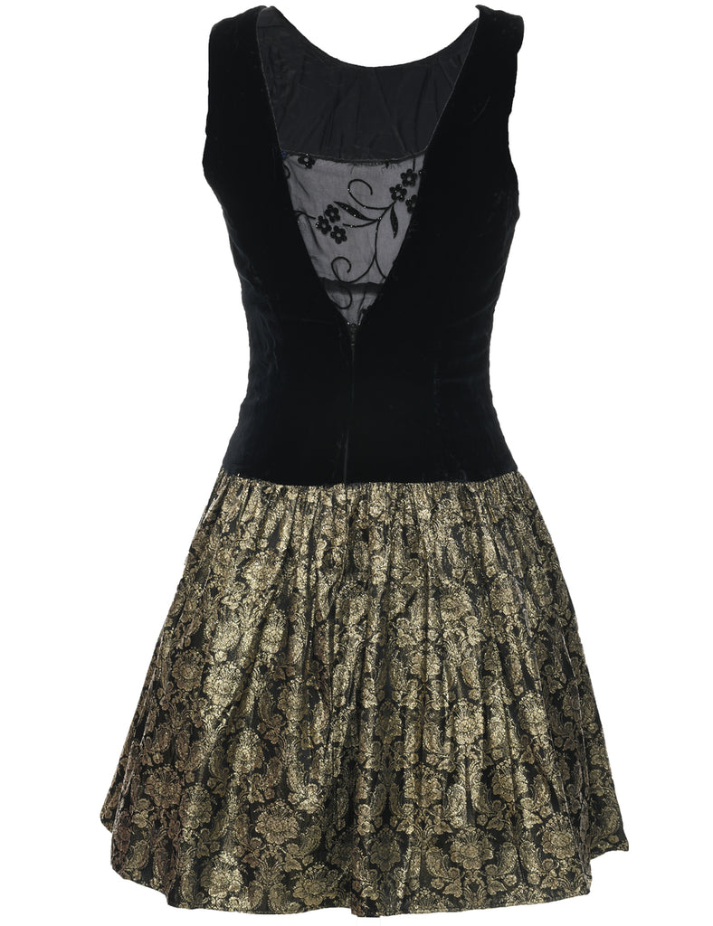 1980s Velvet Evening Dress - S