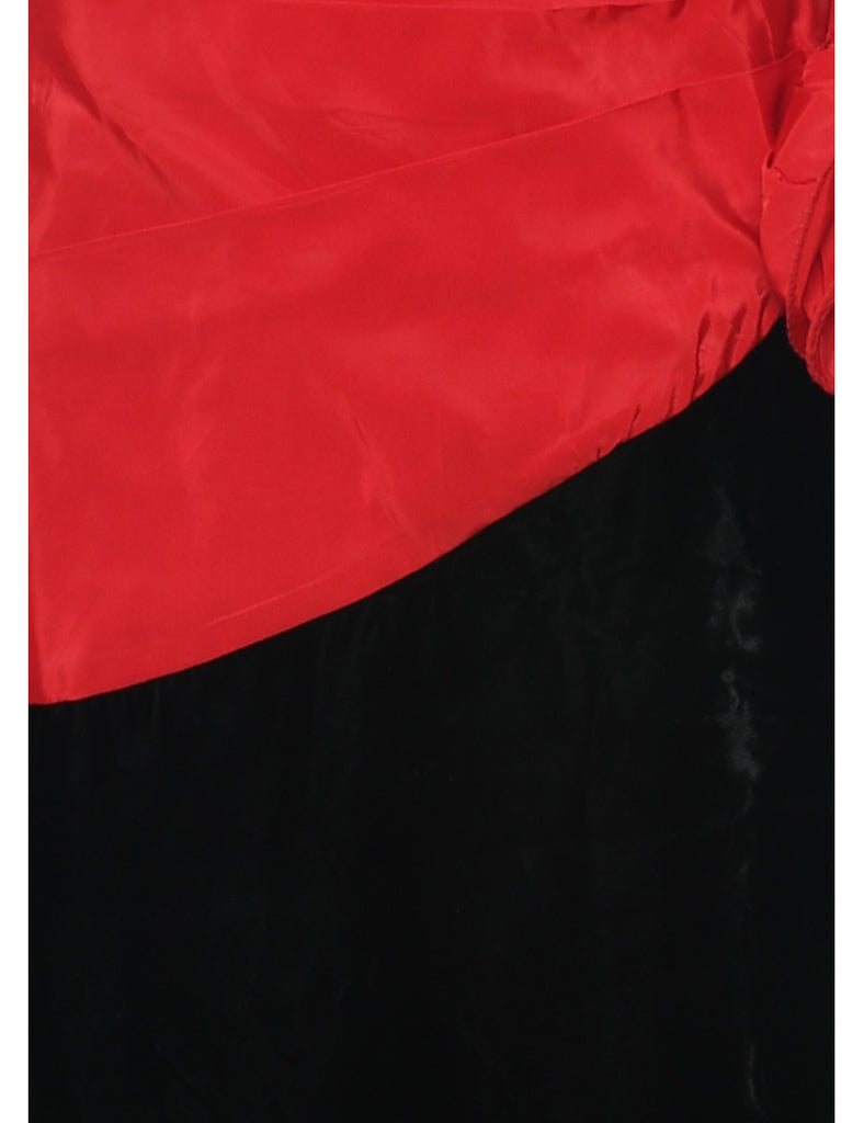 1980s Velvet Fabric Evening Dress - M