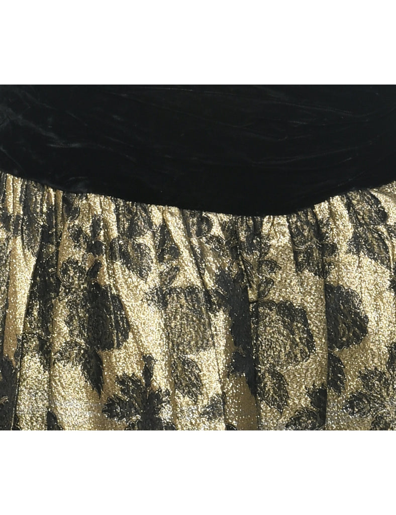 1980s Velvet Fabric Evening Dress - XS