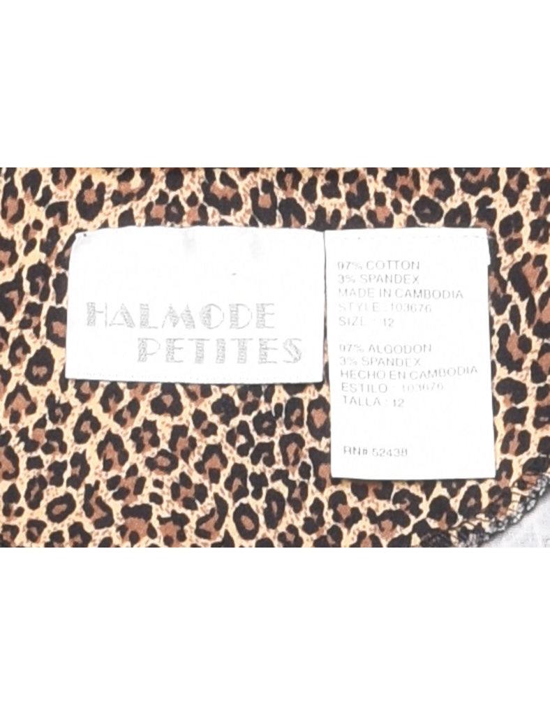 1990s Leopard Print Button-Front Waistcoat  - M
