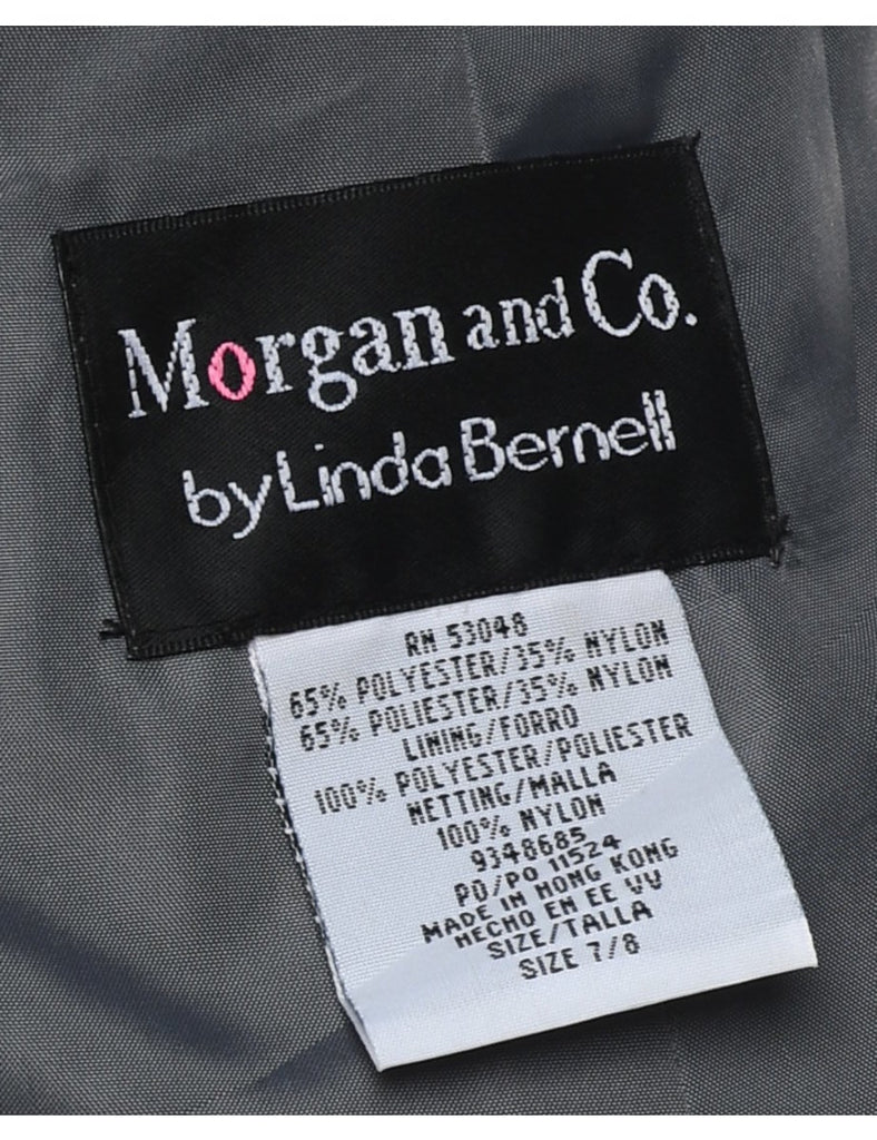 1990s Metallic Silver Morgan & Co Party Dress - S