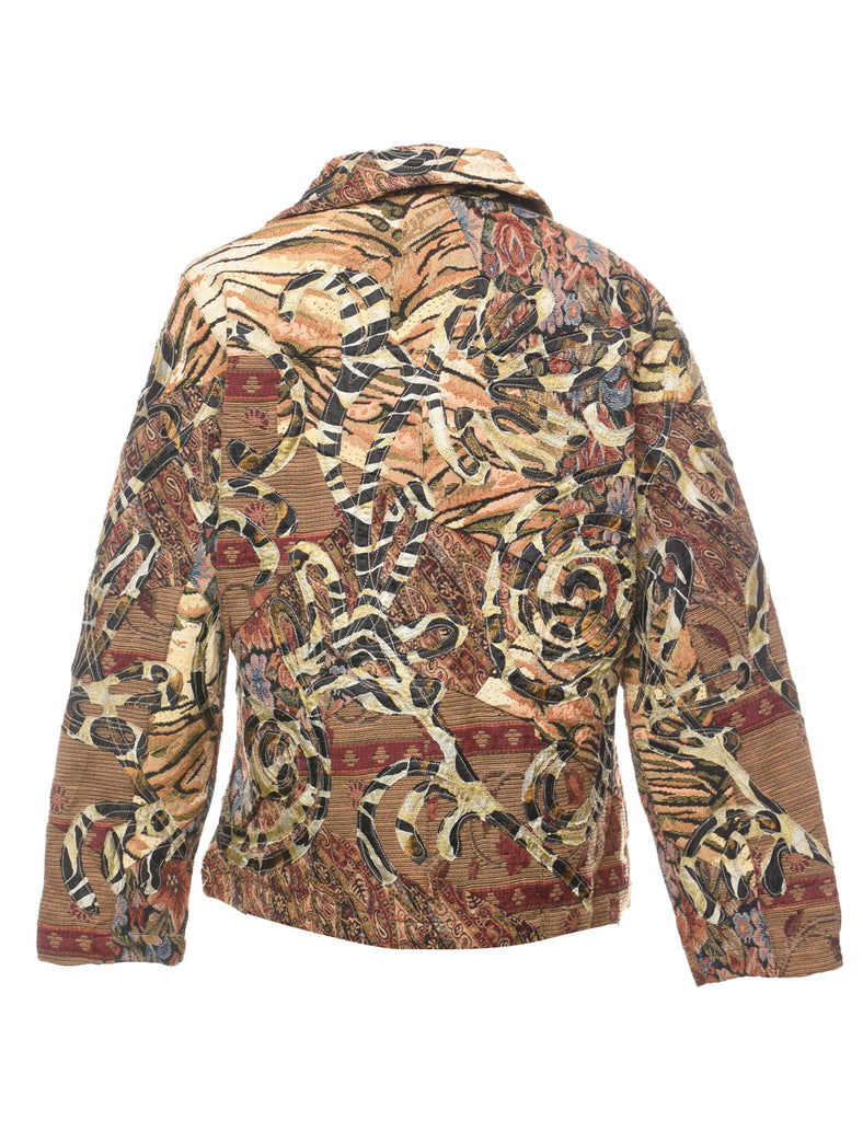 Abstract Floral Pattern Multi-Colour Tapestry Jacket - S