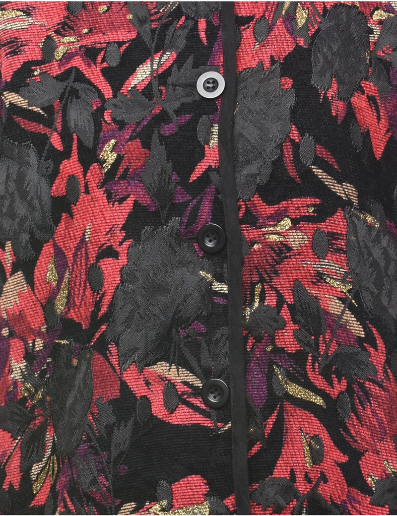 Abstract Floral Pattern Multi-Colour Tapestry Jacket - L