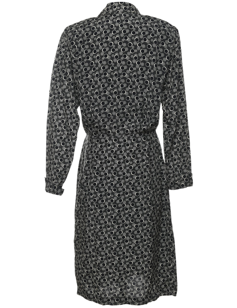 Abstract Pattern Blouson Dress - L