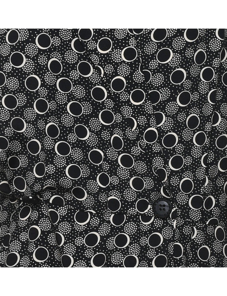 Abstract Pattern Blouson Dress - L