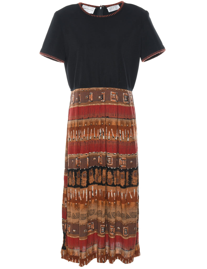 Abstract Pattern Dress - L