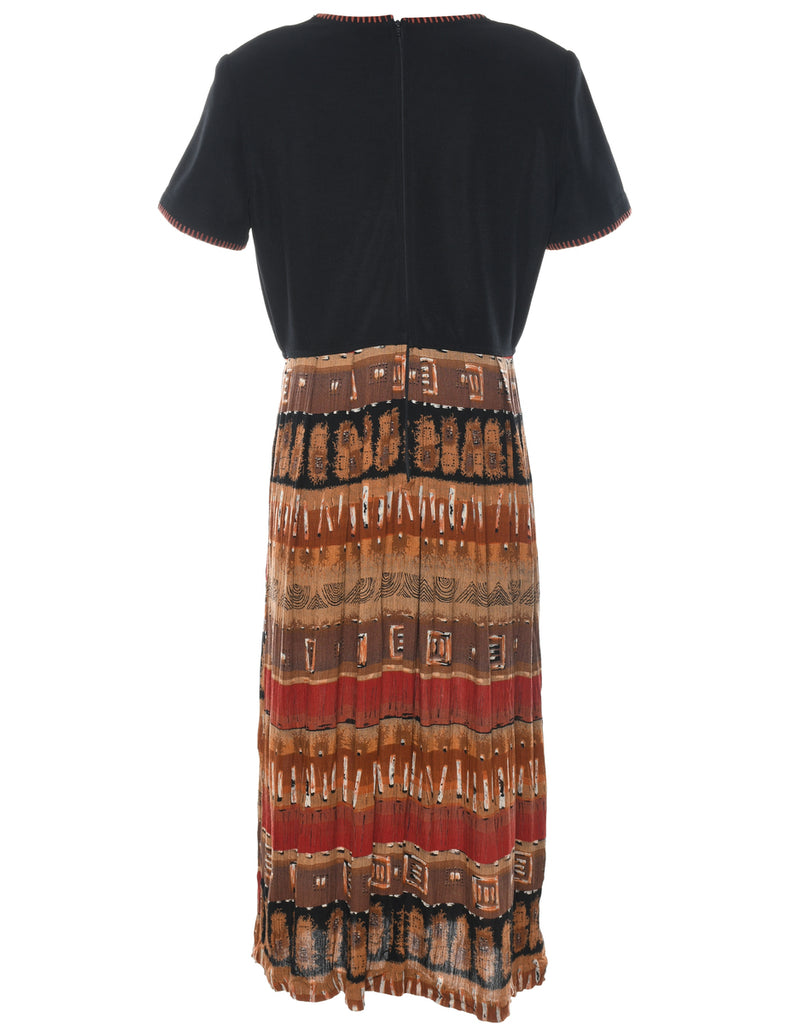Abstract Pattern Dress - L