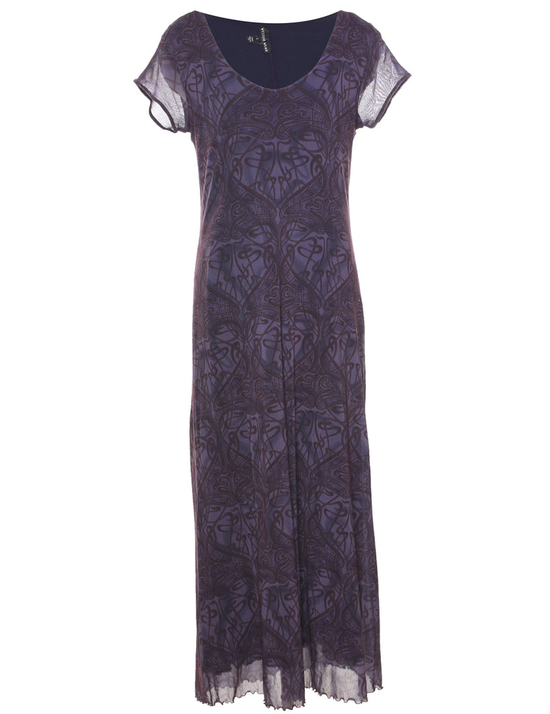 Abstract Pattern Maxi Dress - L