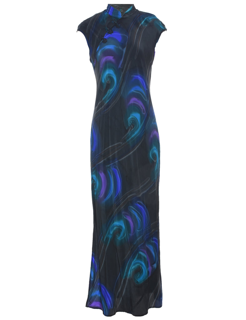 Abstract Pattern Maxi Dress - L