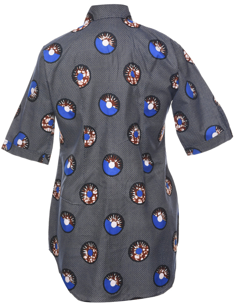 Abstract Pattern Shirt Dress - M