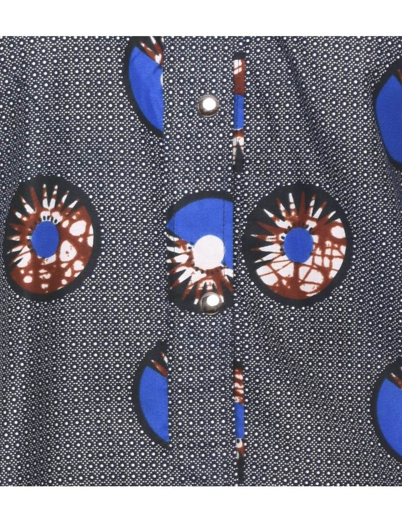 Abstract Pattern Shirt Dress - M