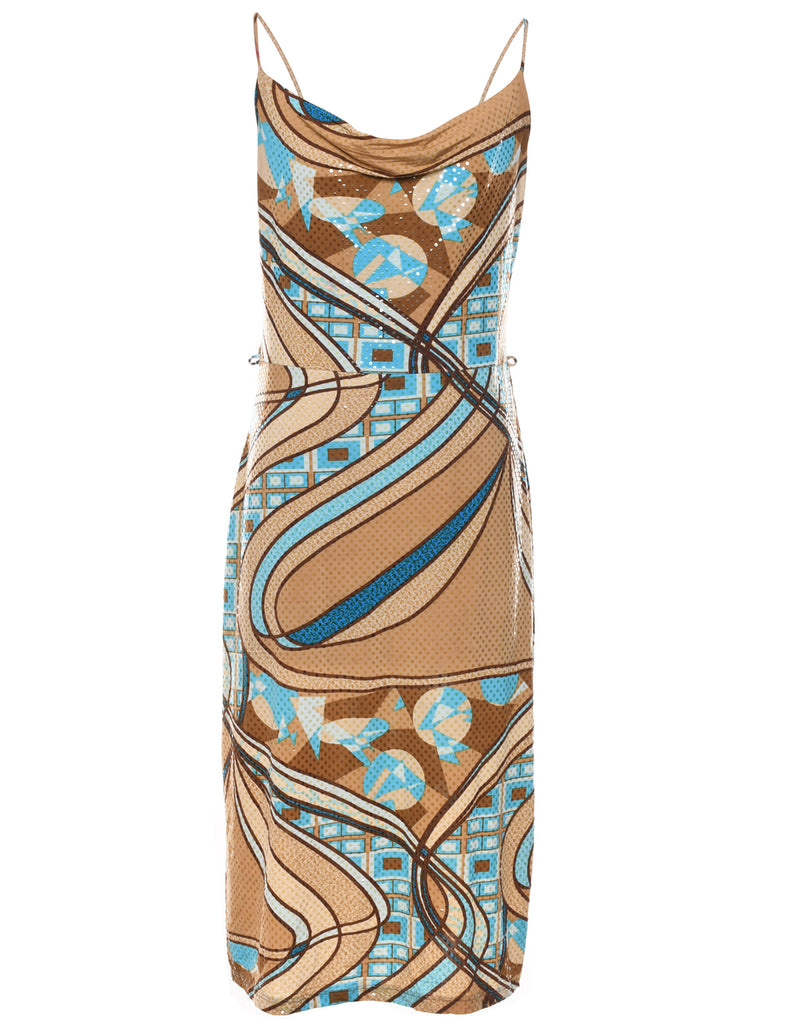 Abstract Pattern Y2K Multi-Colour Evening Dress - L