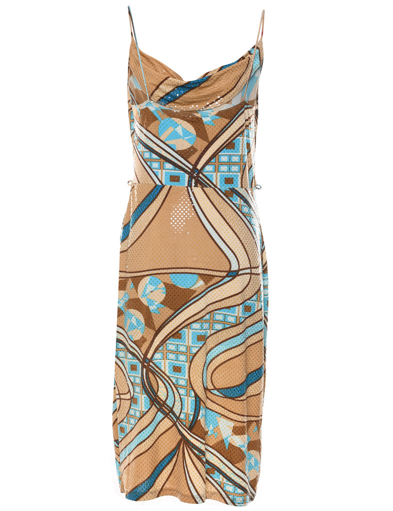 Abstract Pattern Y2K Multi-Colour Evening Dress - L