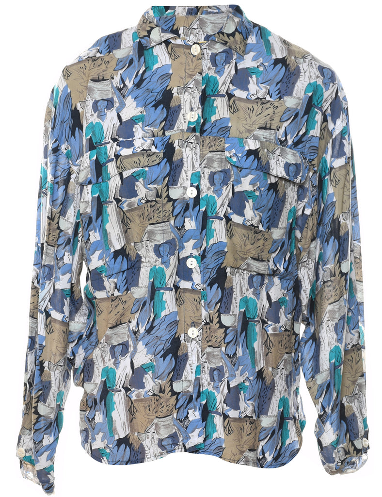 Abstract Print Blouse - L