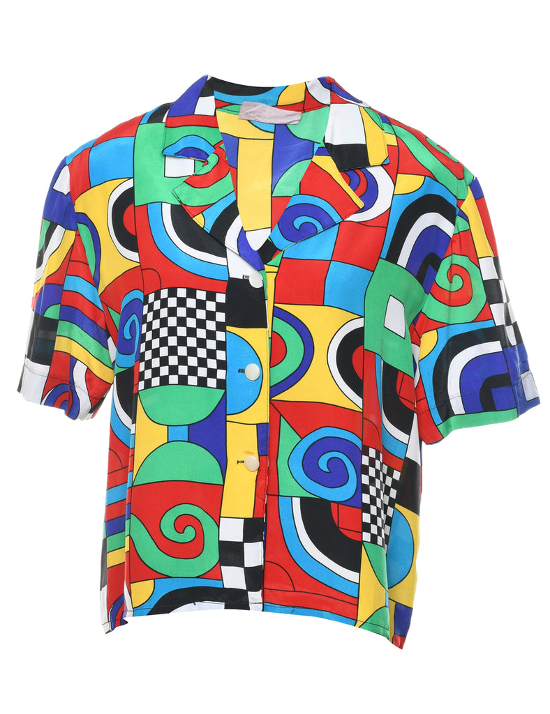 Abstract Print Blouse - L