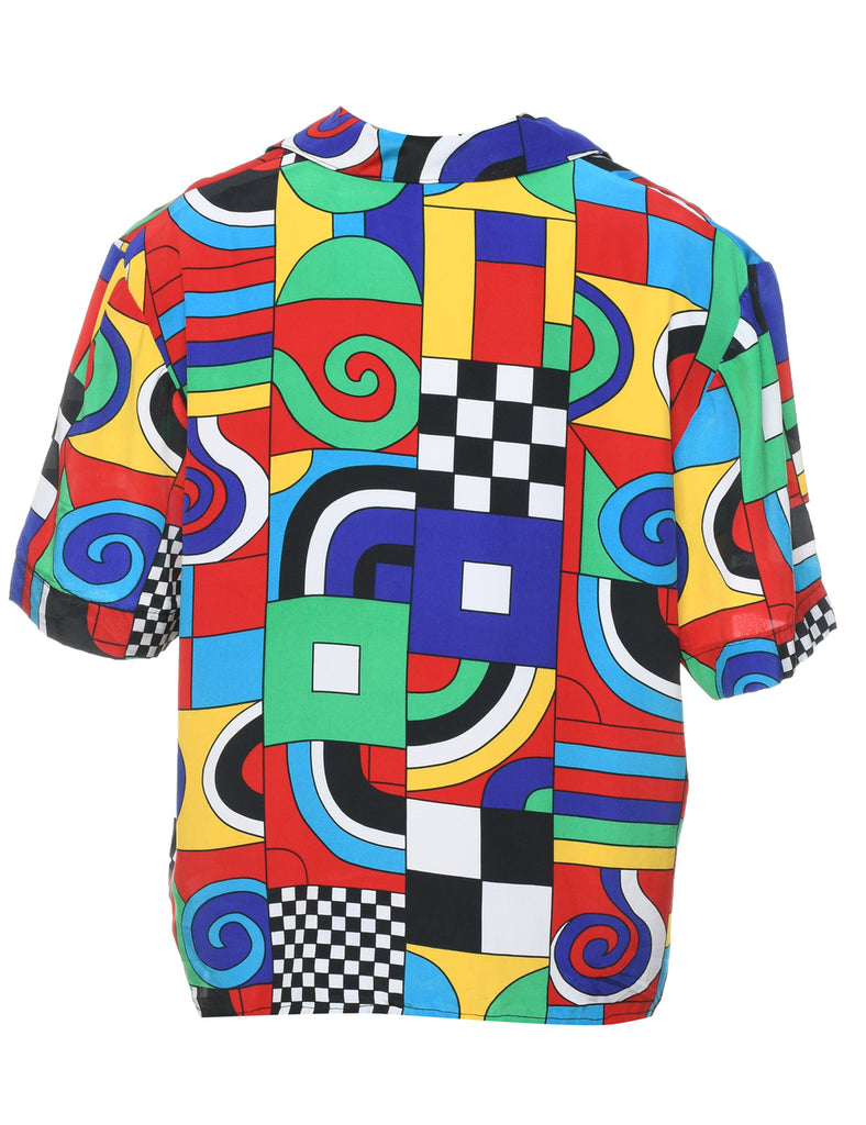 Abstract Print Blouse - L