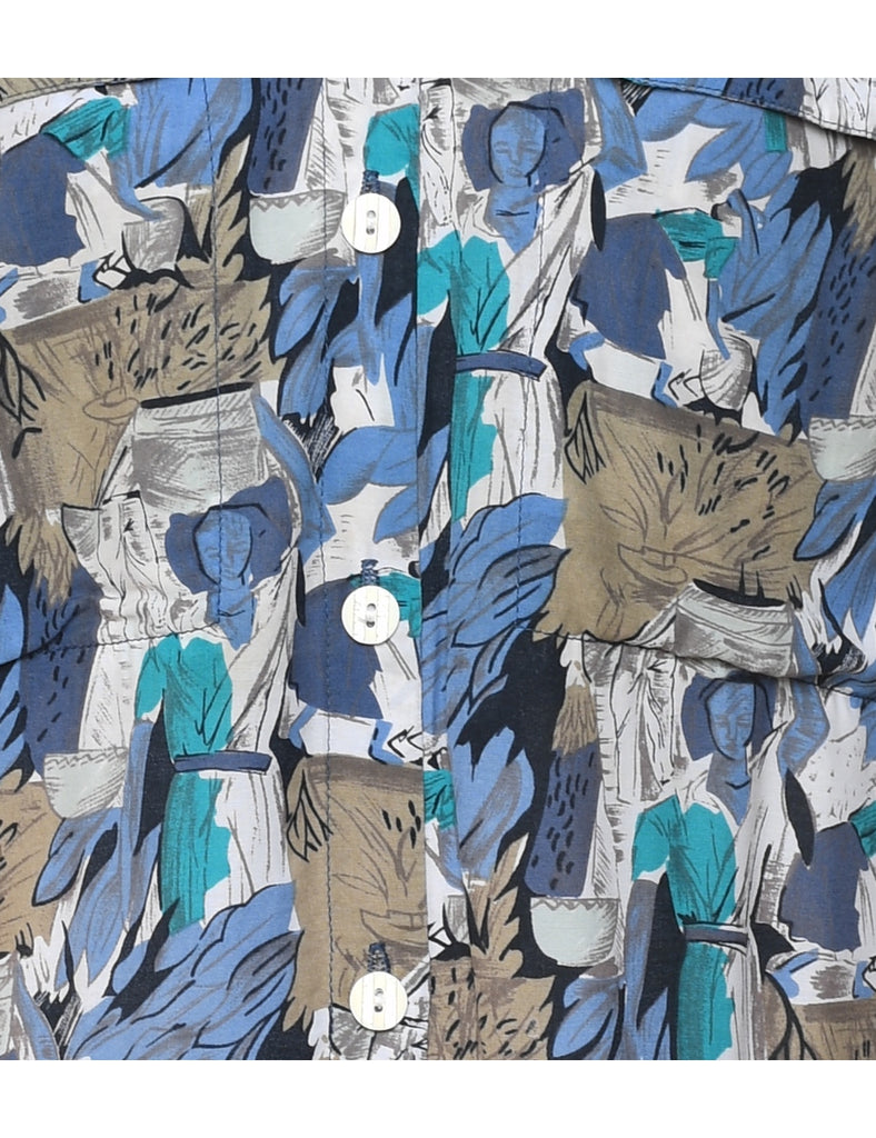 Abstract Print Blouse - L