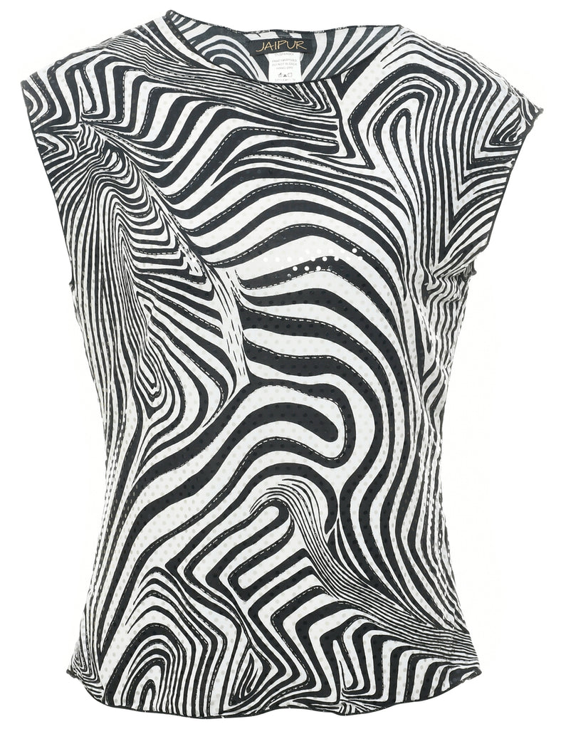 Abstract Print Evening Top - M