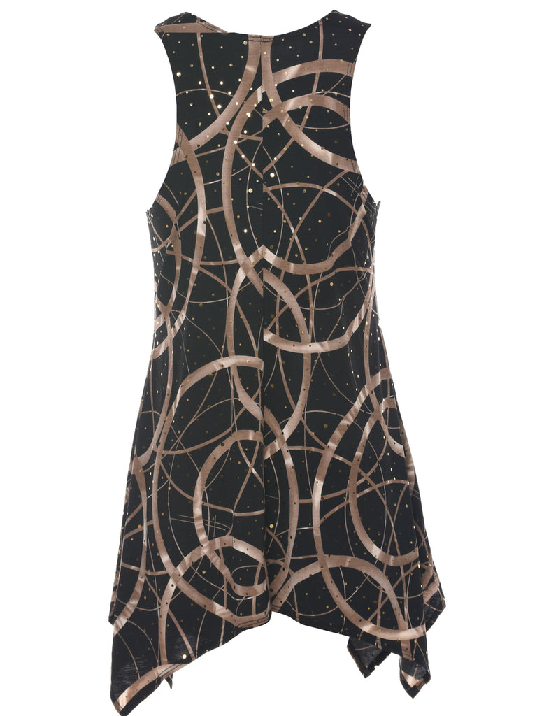 Abstract Print Evening Top - S