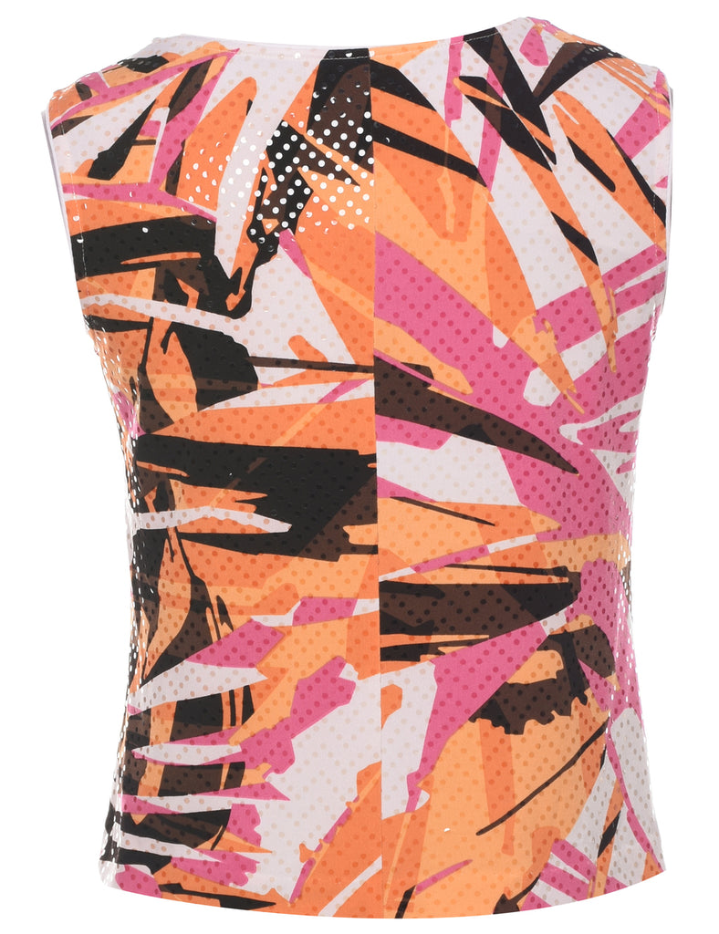 Abstract Print Evening Top - S