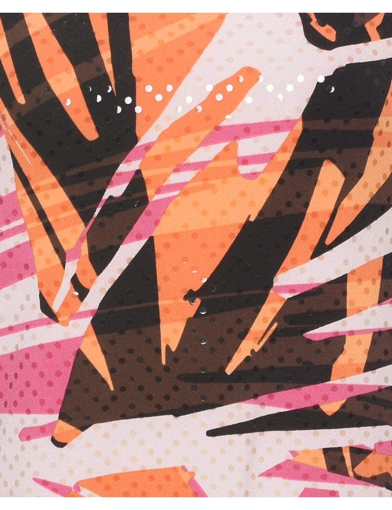 Abstract Print Evening Top - S