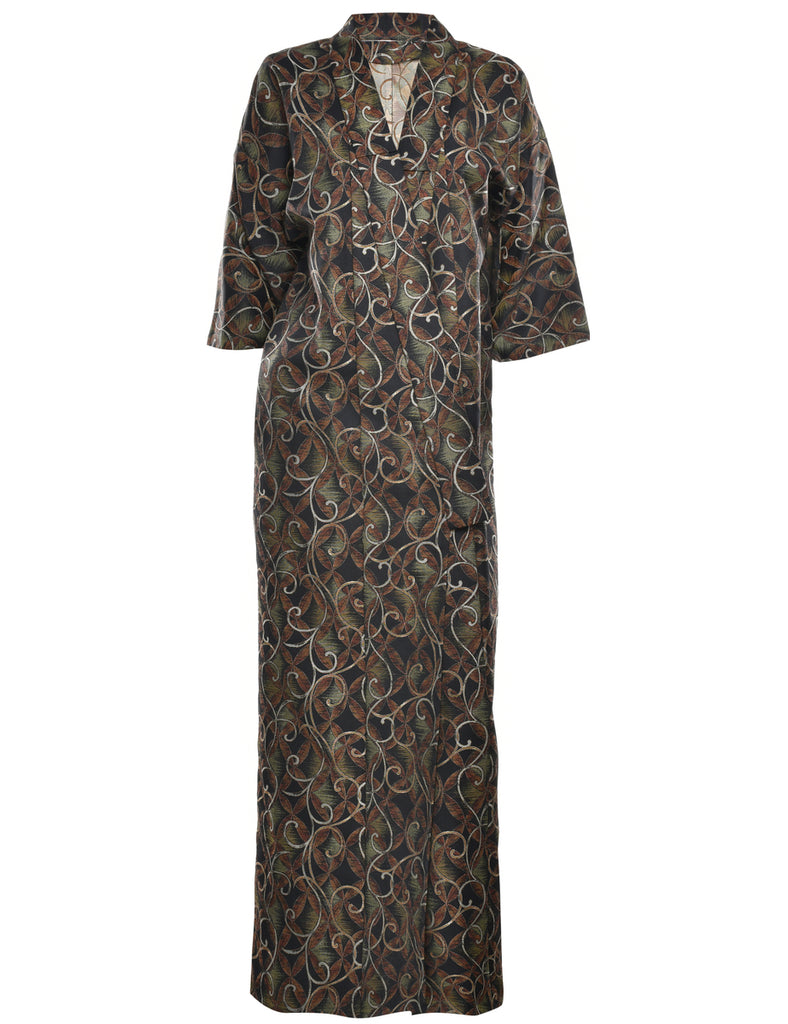 Abstract Print Full Length Kimono - L