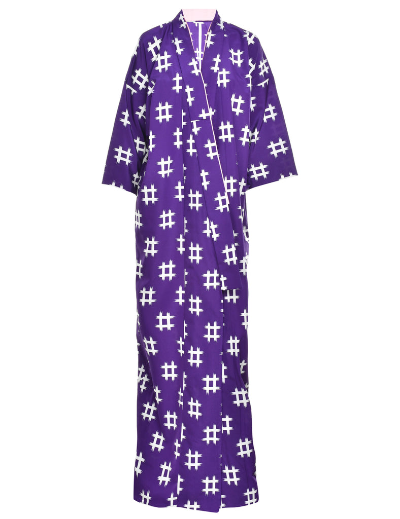 Abstract Print Full Length Kimono - L