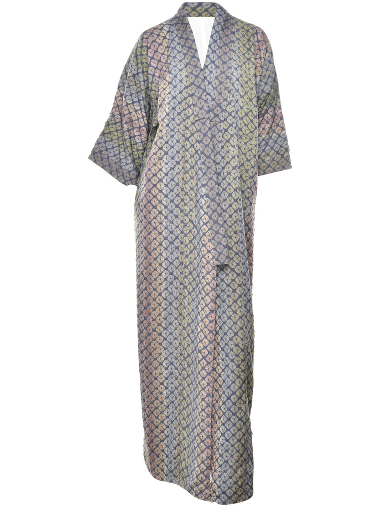Abstract Print Full Length Kimono - XL