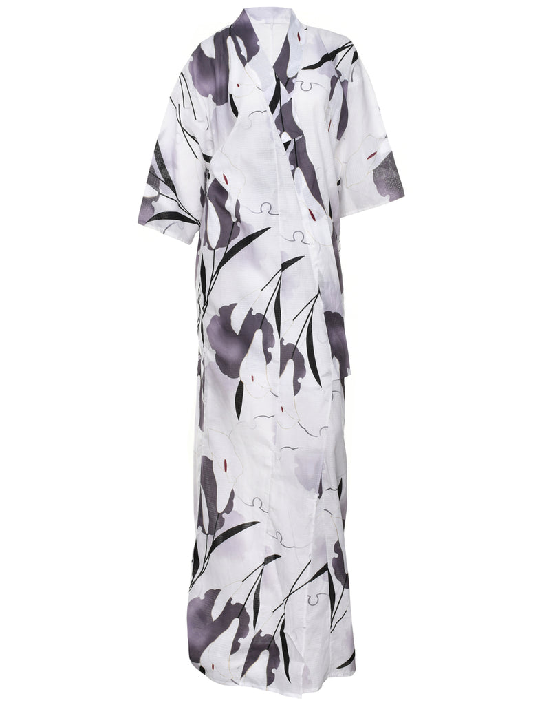 Abstract Print Full Length Kimono - XL