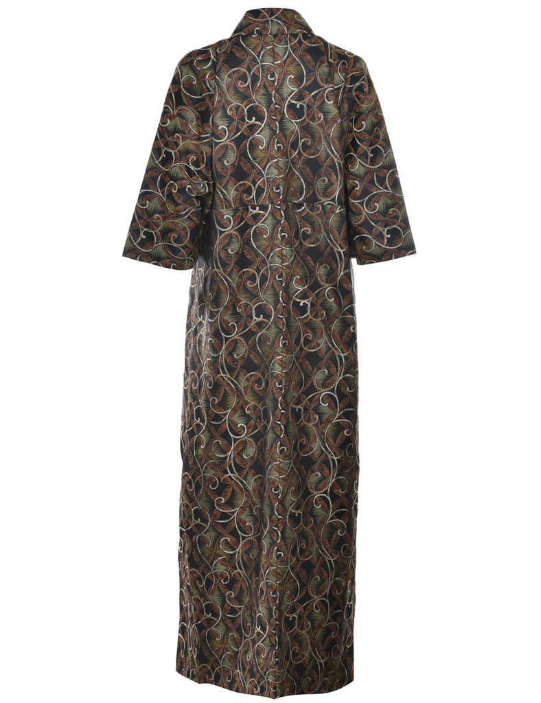 Abstract Print Full Length Kimono - L