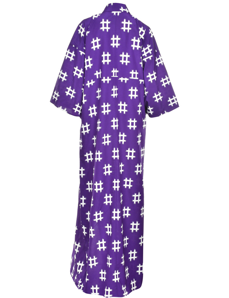 Abstract Print Full Length Kimono - L