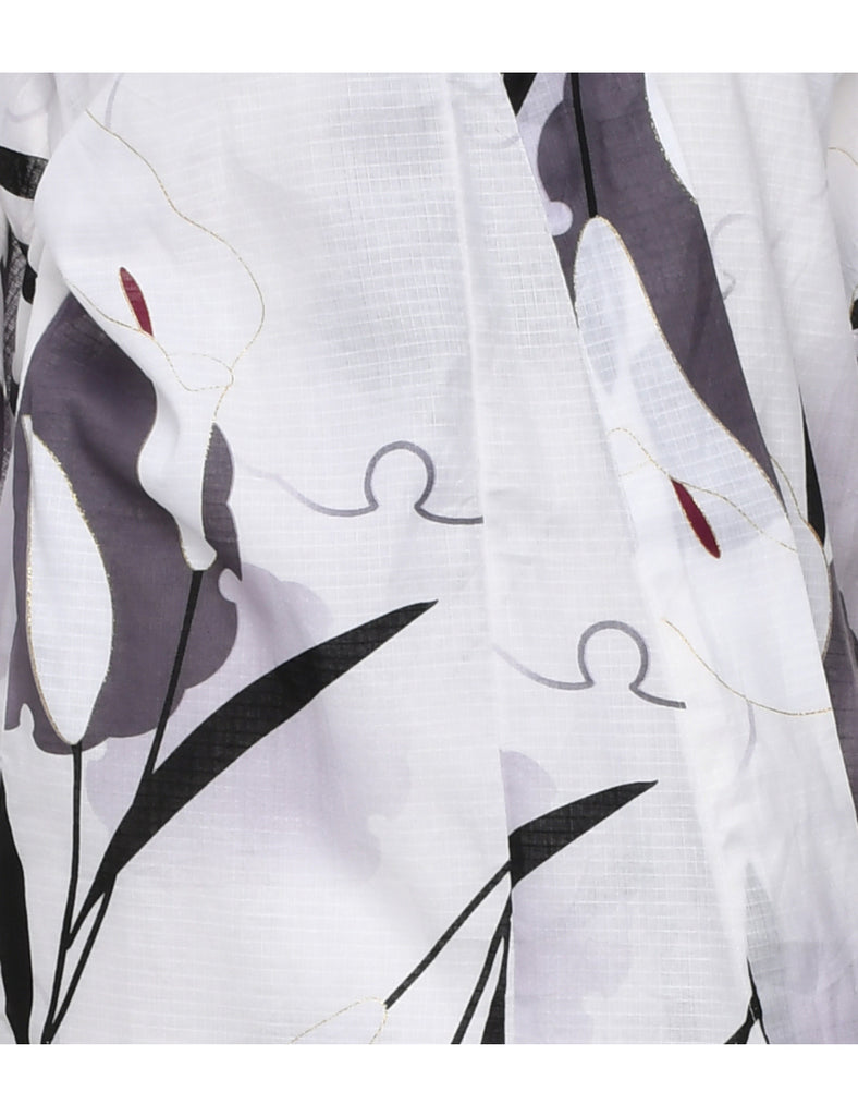 Abstract Print Full Length Kimono - XL