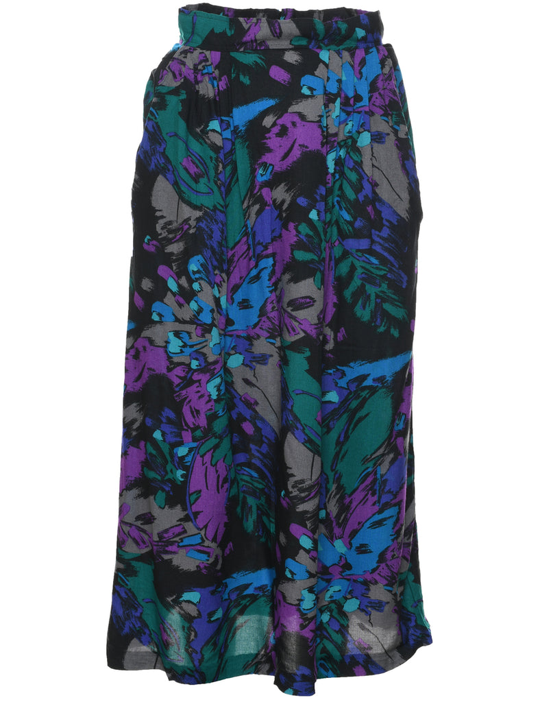 Abstract Print Maxi Skirt - M