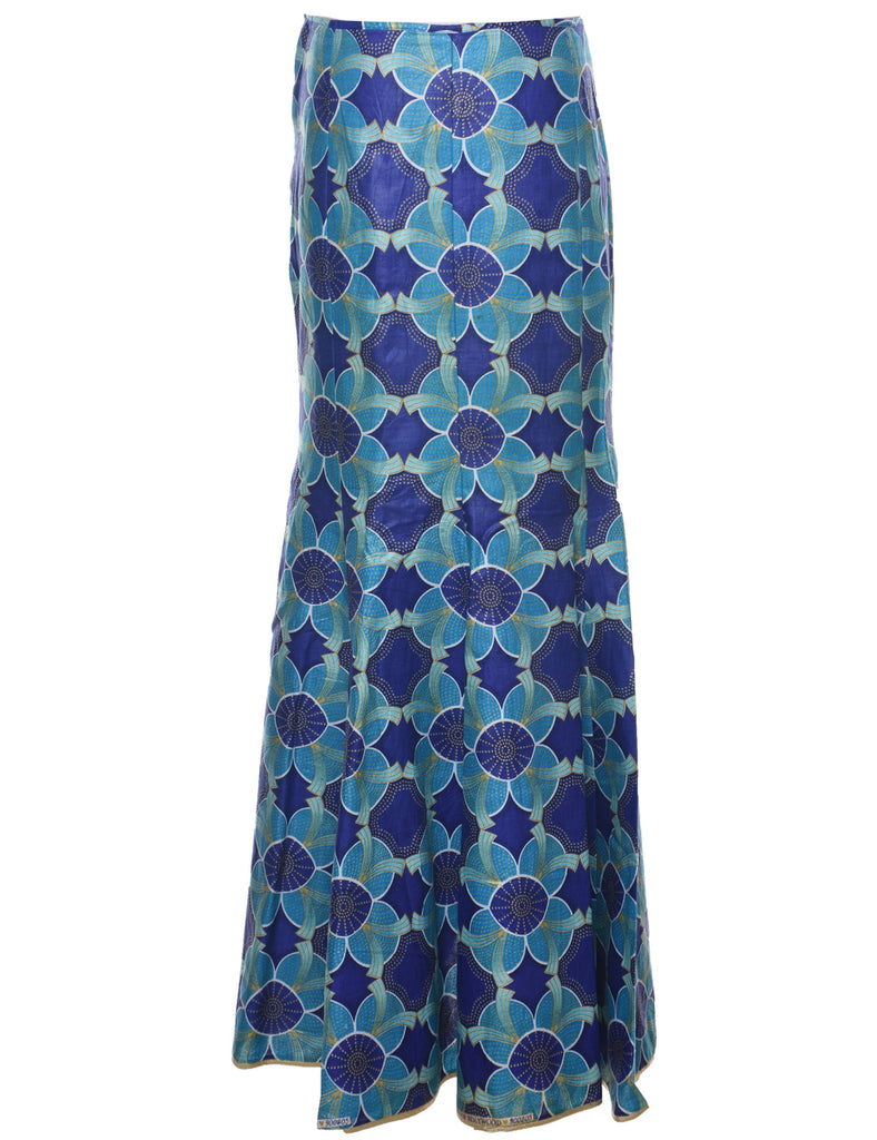 Abstract Print Maxi Skirt - L