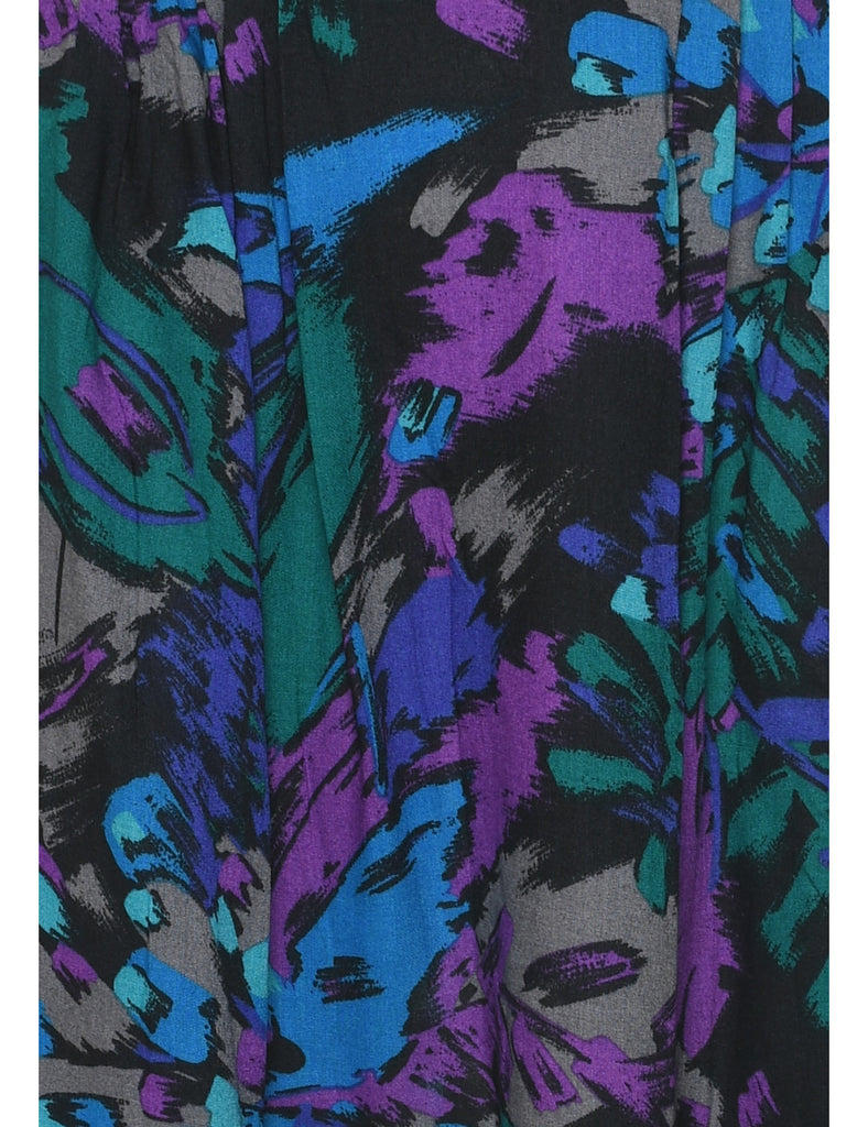 Abstract Print Maxi Skirt - M