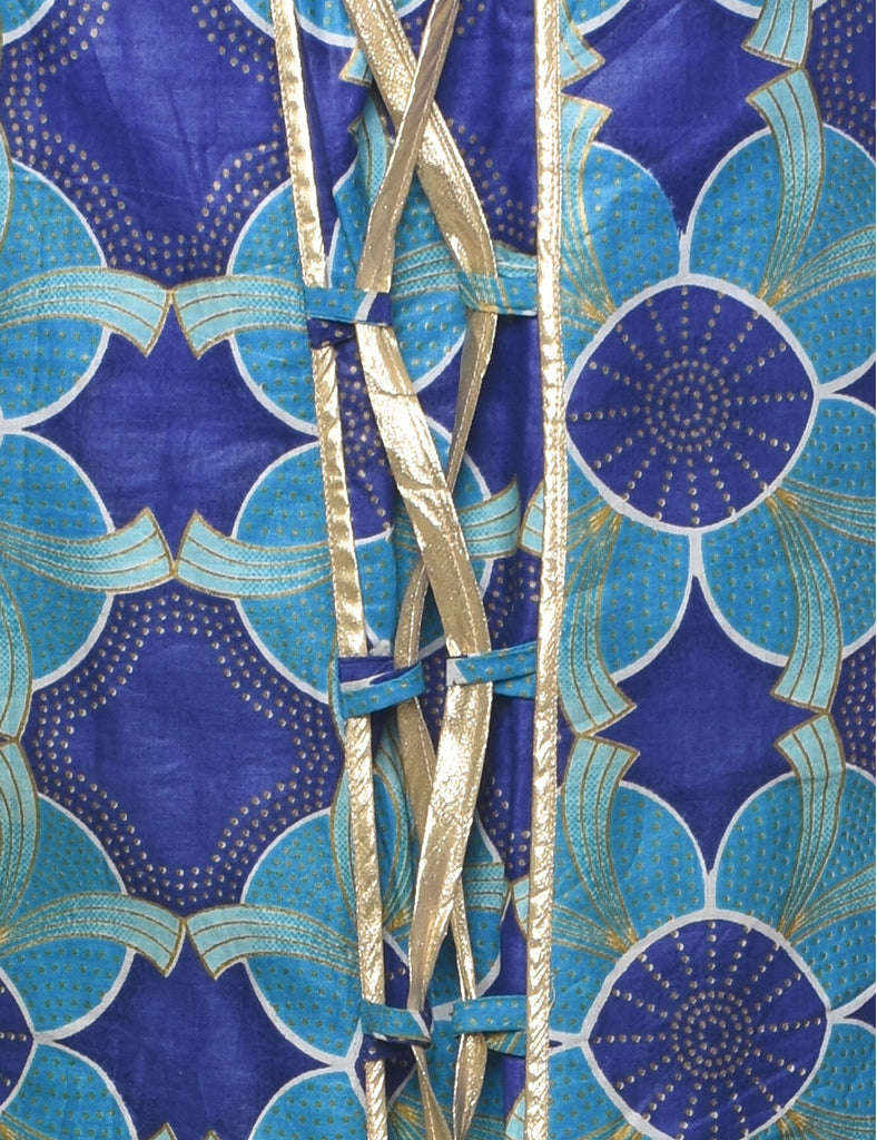 Abstract Print Maxi Skirt - L