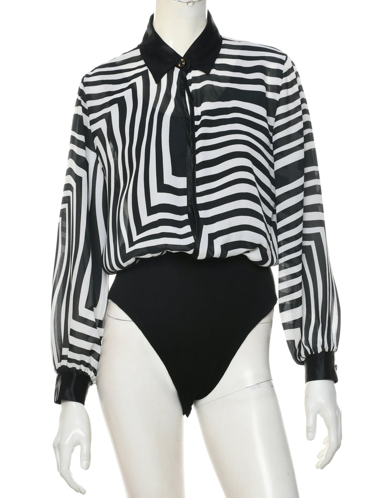 Abstract Print One-piece Swimsuit - M