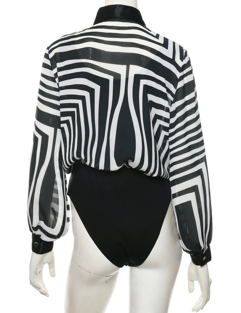 Abstract Print One-piece Swimsuit - M