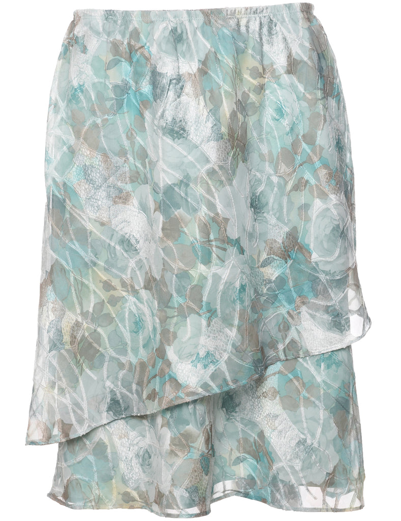 Abstract Print Pencil Skirt - M