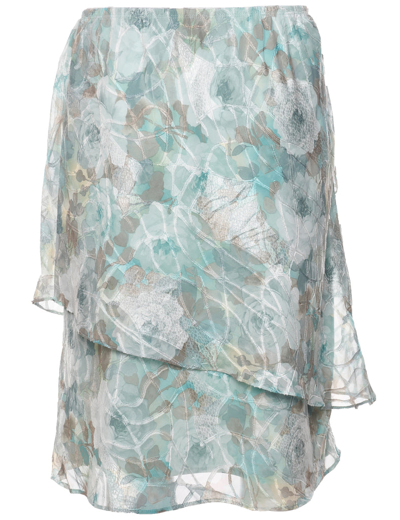 Abstract Print Pencil Skirt - M