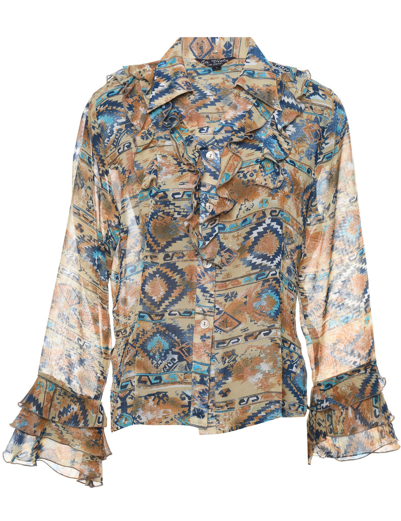 Abstract Print Shirt - S